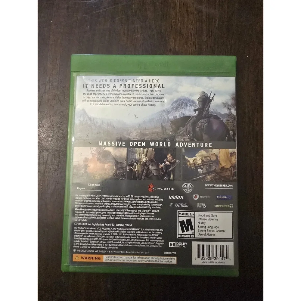 Witcher 3: Wild Hunt - Microsoft Xbox One -‎ CIB